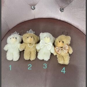 1 Plush Teddy Bear Keychain of your choice
